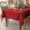 Christmas Jacquard Tablecloth, Winter Vintage Damask Rectangle Table Cover, Poinsettia Snowflakes Polyester Fabric Table Cloths Decor for Holiday, Dining, Party - 60 x 84 inch, Red
